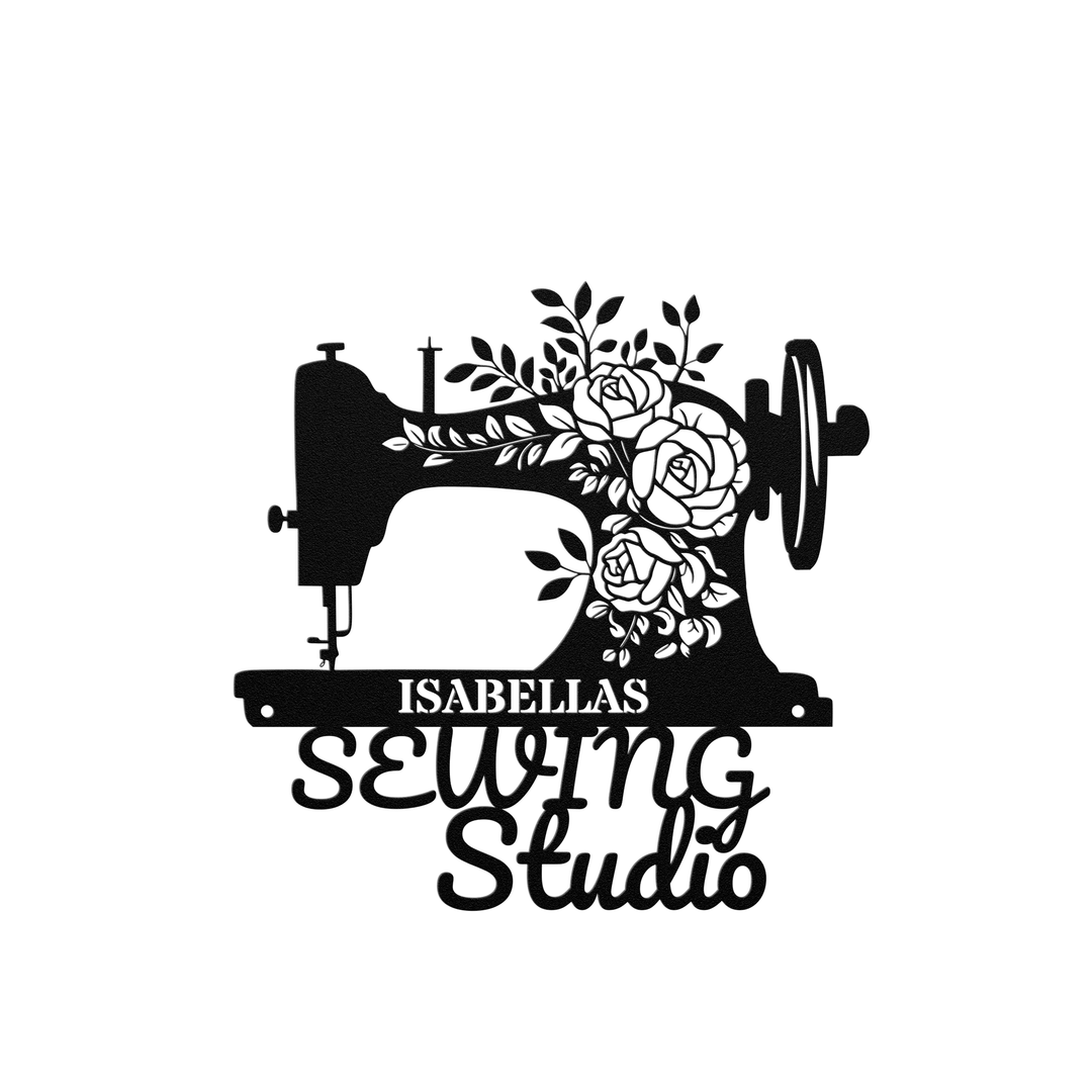Personalized Custom Sewing Studio Metal Wall Art