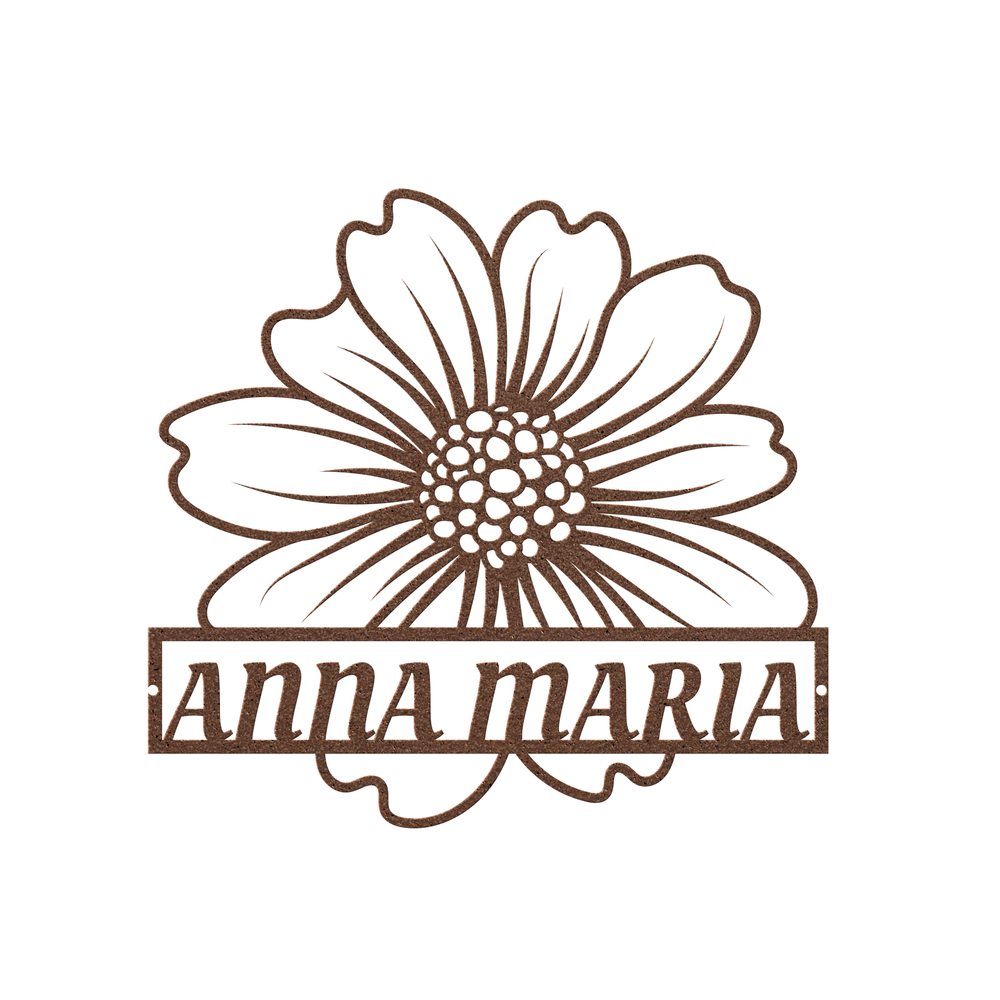 Personalized Steel Flower Metal Wall Art - Indoor/Outdoor