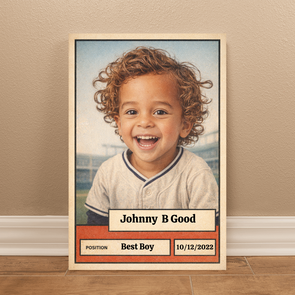 Custom Baseball Card Canvas - Personalized Sports Artwork