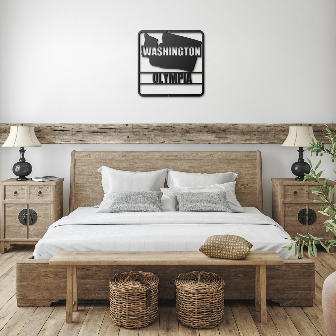 Washington State Metal Wall Art - Rustic Home Decor
