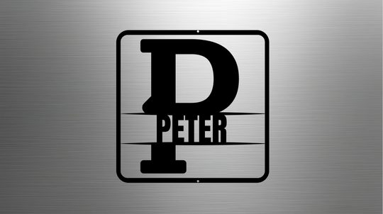 split monogram P PERSONALIZED