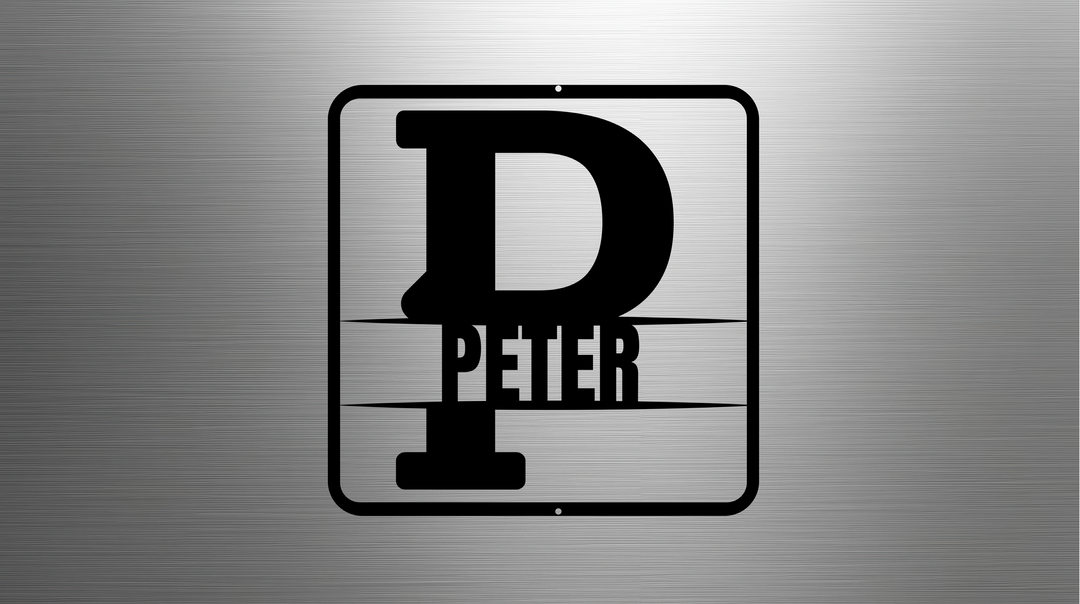 split monogram P PERSONALIZED