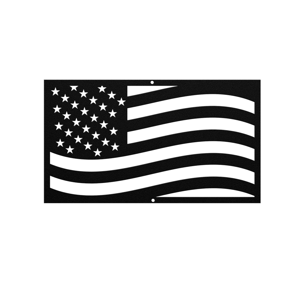 Die-Cut Metal Signs USA Waving Flag