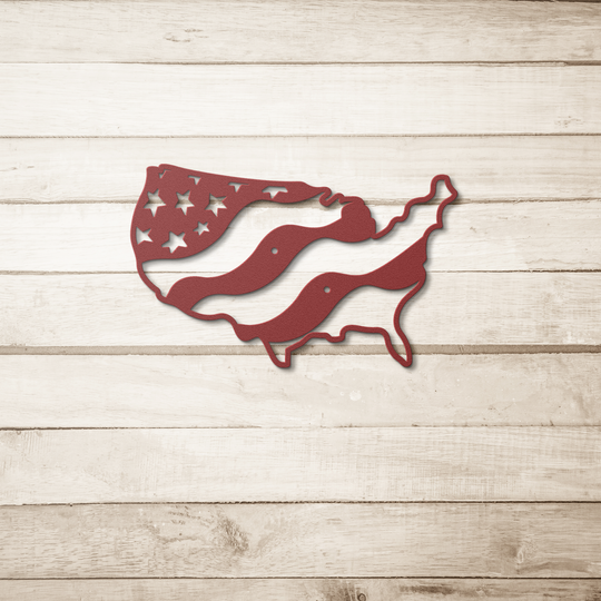 Metal USA Flag Wall Art - Patriotic Decor Steel Sign