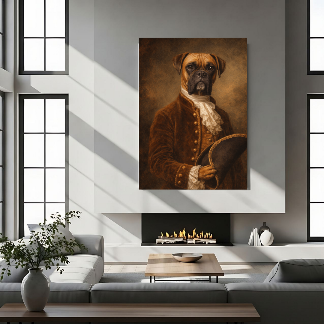Regal Dog Portrait Canvas - Custom Pet Art Gift