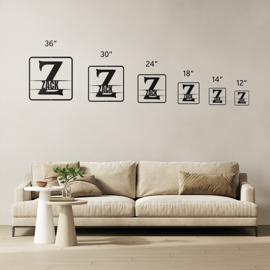 Custom Metal Wall Art - Personalized Initial Sign Z monogram - Tailored Wall Expressions