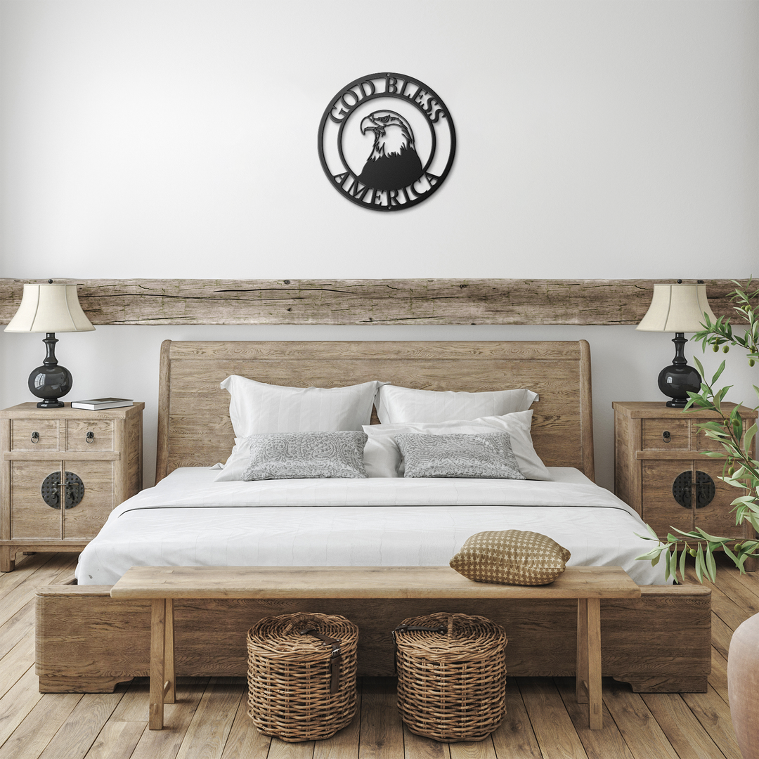 Bald Eagle Metal decor featuring a patriotic design
