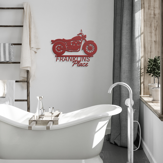 Custom Motorcycle Metal Sign - Personalized Garage Decor