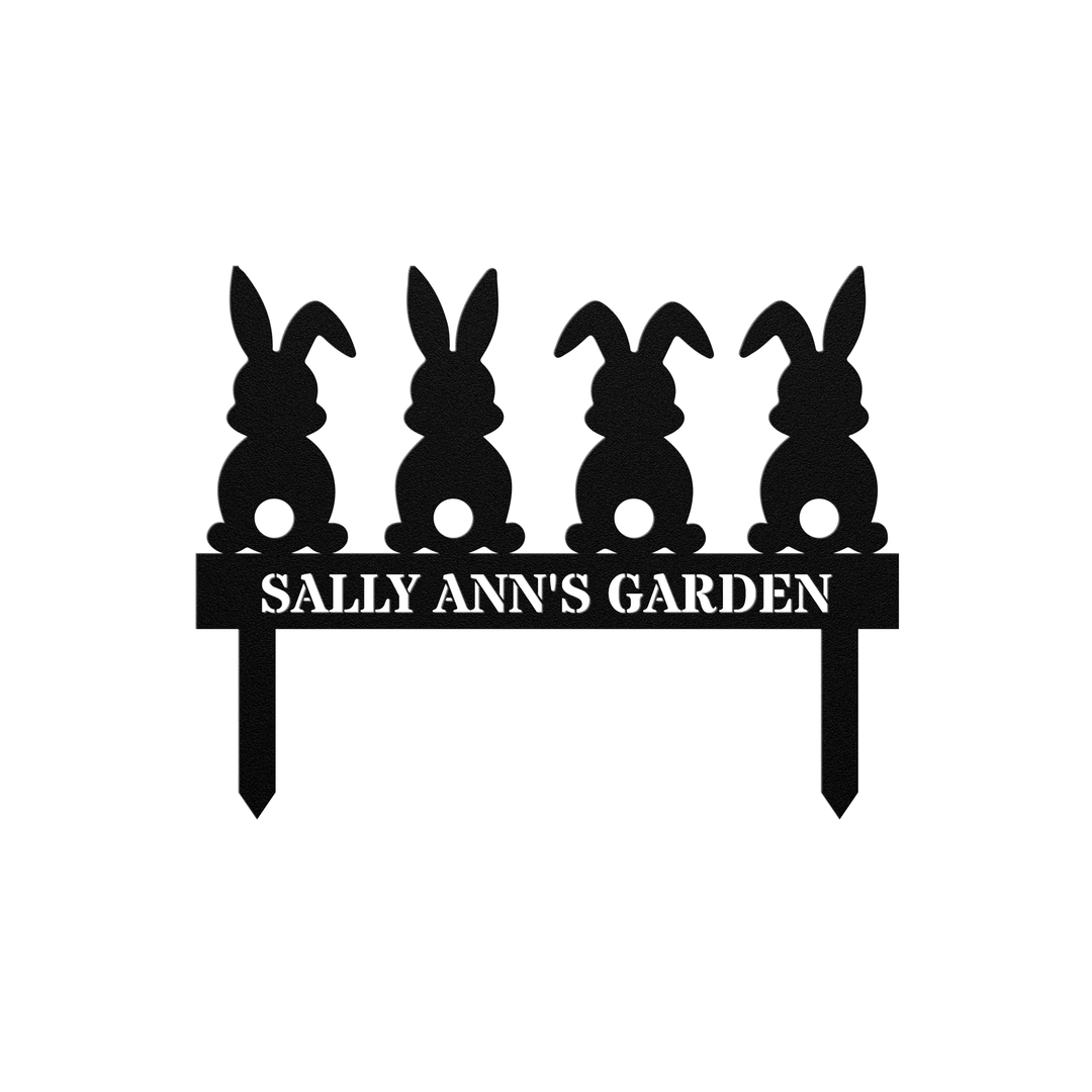 Personalized Bunny Garden Stake - Custom Outdoor Decor