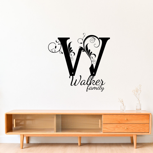 W monogram Personalized Metal Sign - Family Name Wall Art