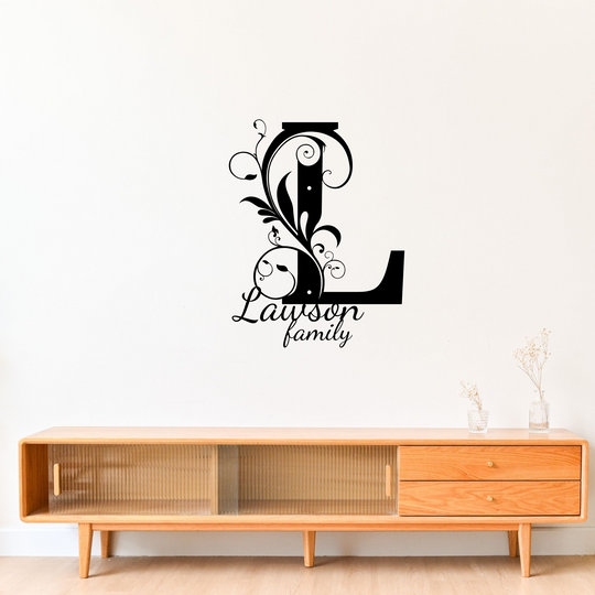 L monogram Personalized Metal Sign - Family Name Wall Art