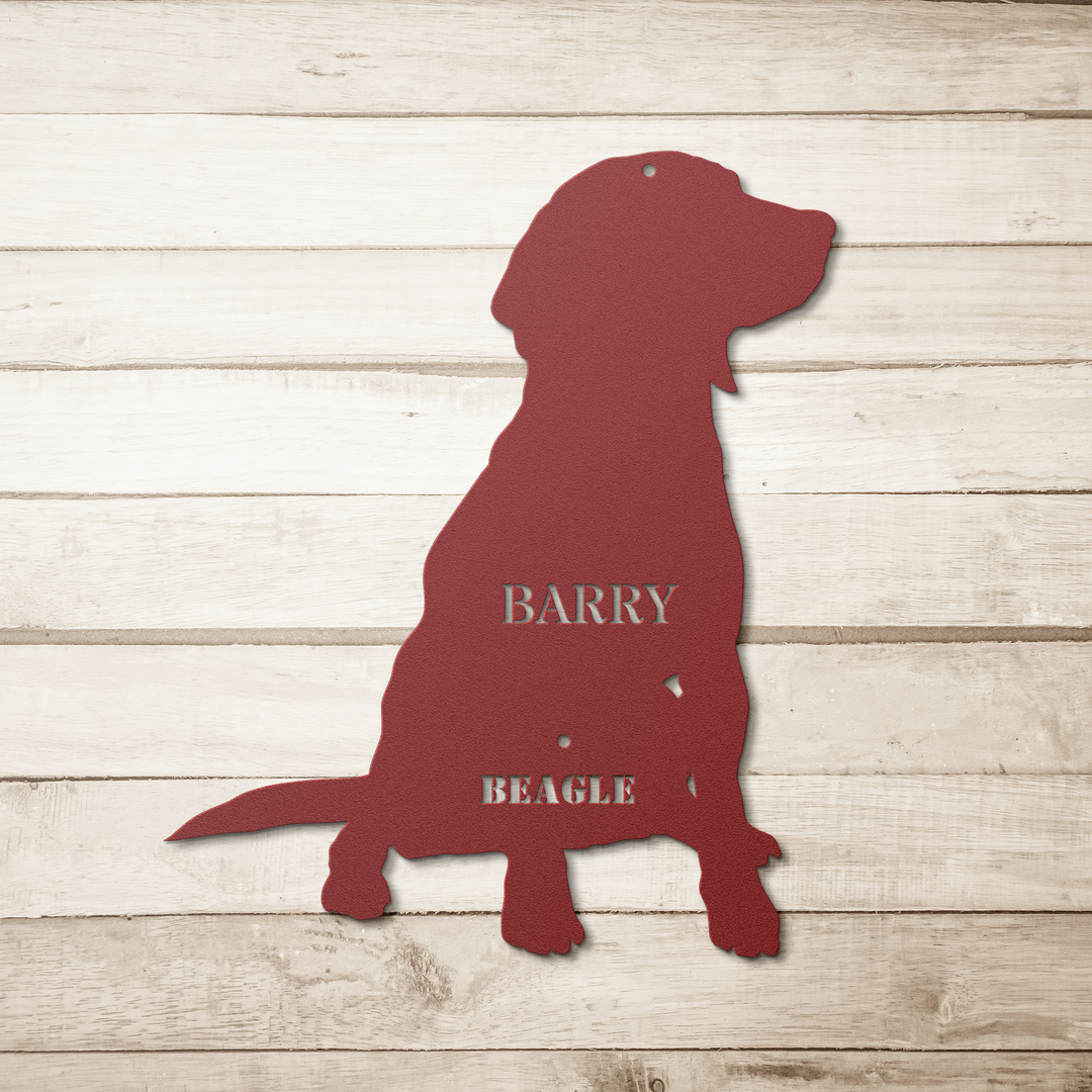 Personalized Beagle Metal Sign - Custom Outdoor Home Decor