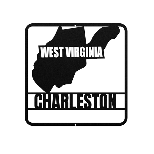 West Virginia Metal State Map Decor – Custom Indoor Outdoor Sign