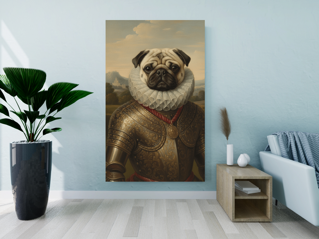 Personalized Funny Dog Art Canvas -  Renaissance Costume