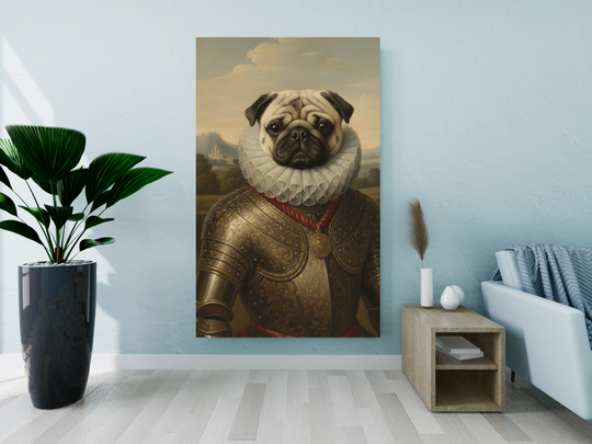 Personalized Funny Dog Art Canvas -  Renaissance Costume