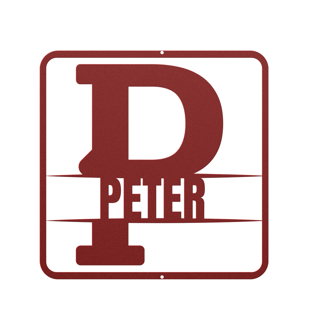 split monogram P PERSONALIZED