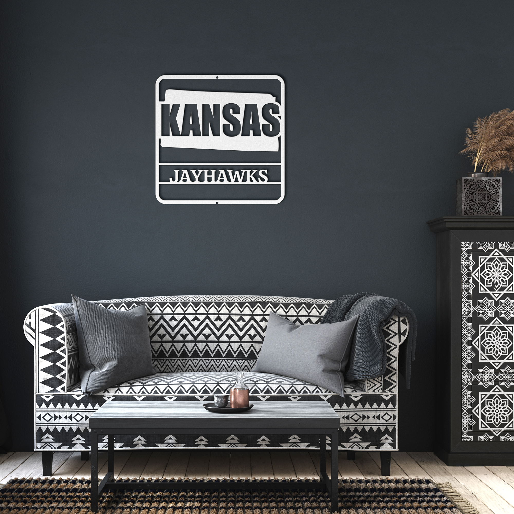 Die-Cut Metal Signs custom map of Kansas PERSONALIZED - Tailored Wall Expressions