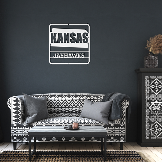 Die-Cut Metal Signs custom map of Kansas PERSONALIZED