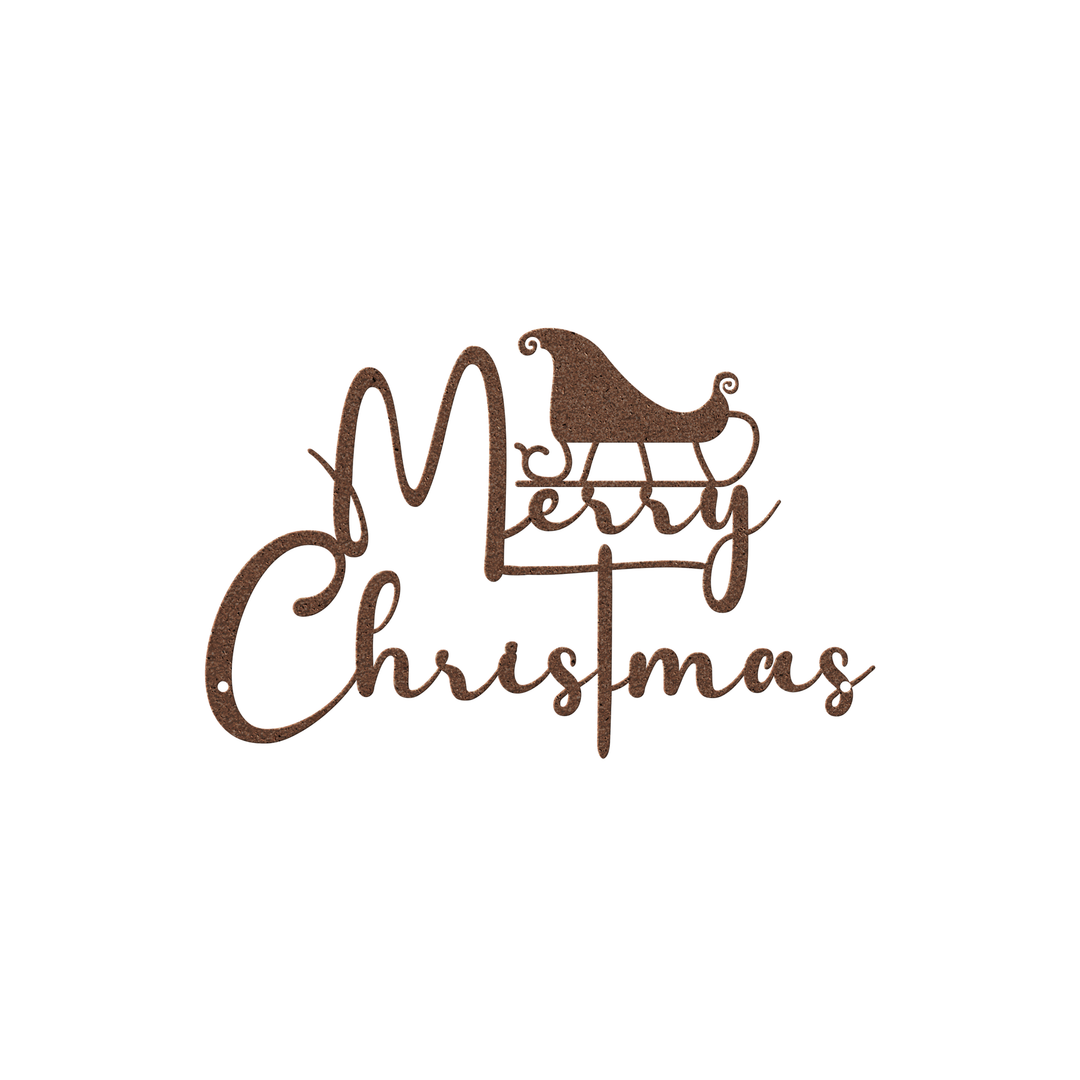 Merry Christmas Metal Wall Art for Holiday Entryway Decor