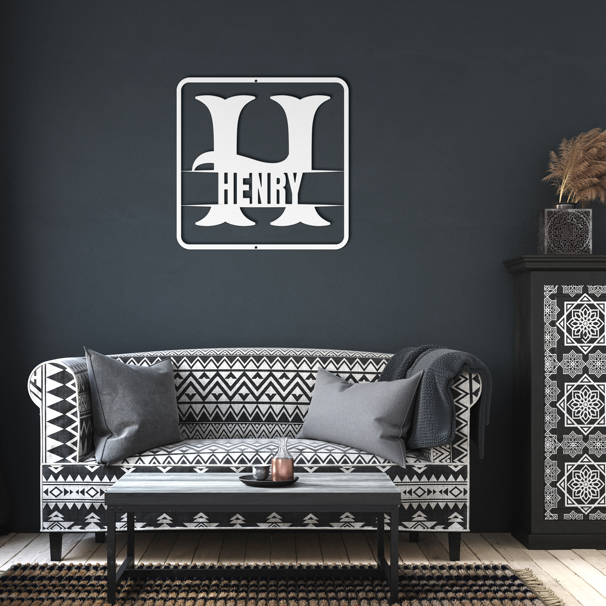 split monogram H PERSONALIZED - Tailored Wall Expressions