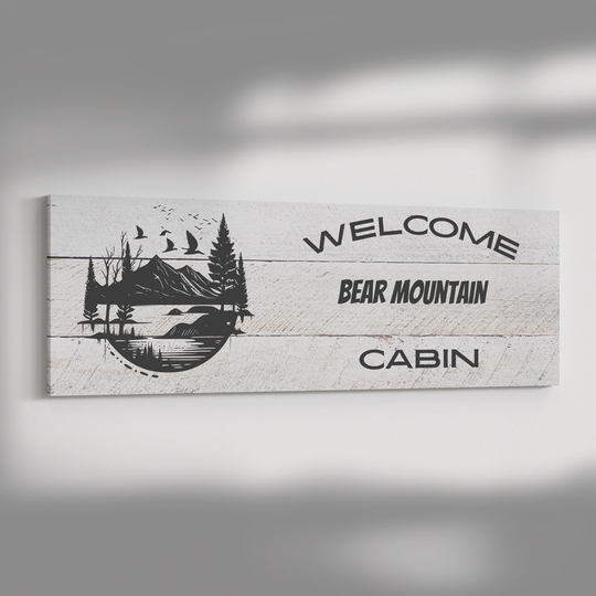 Panoramic Canvas personalized cabin sign