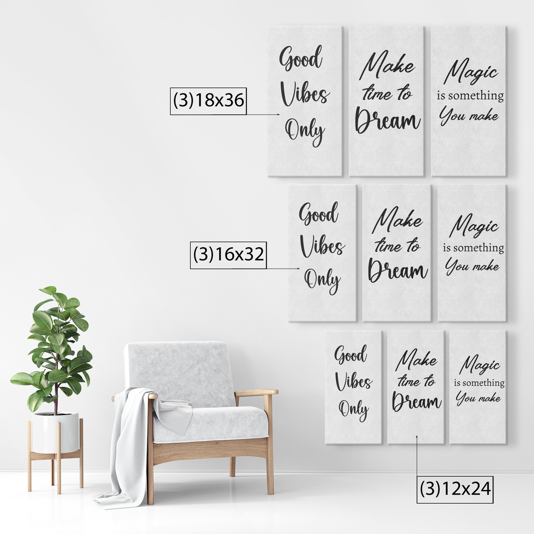 Inspirational Canvas Art - 3 Piece Motivational Set