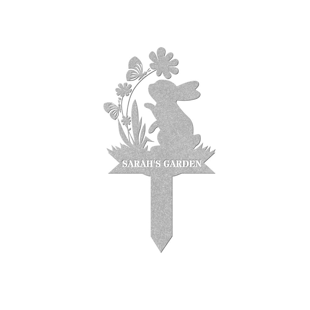 Personalized Rabbit Garden Yard Stake - Metal Sign