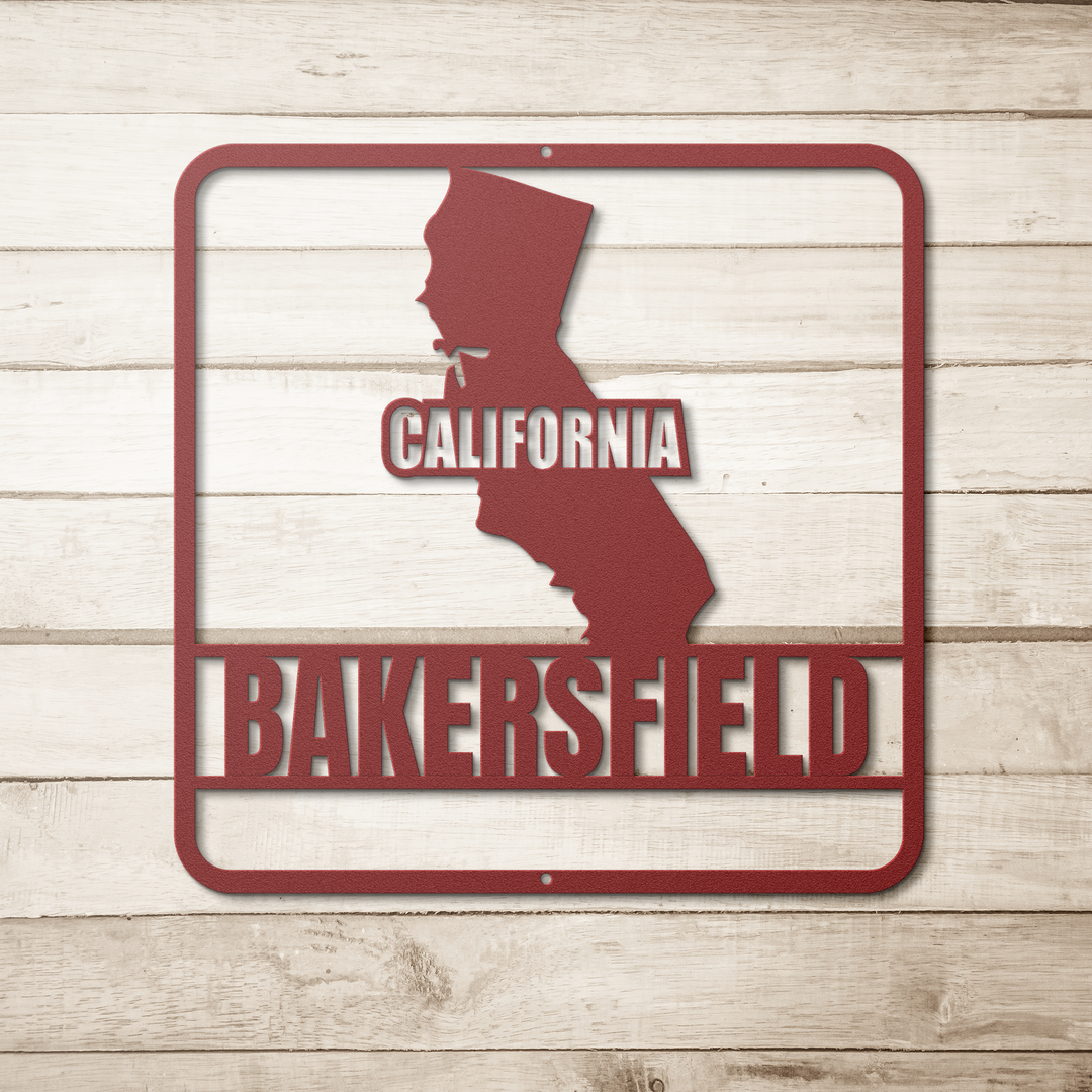 California Custom Metal State Sign, Personalized Wall Art