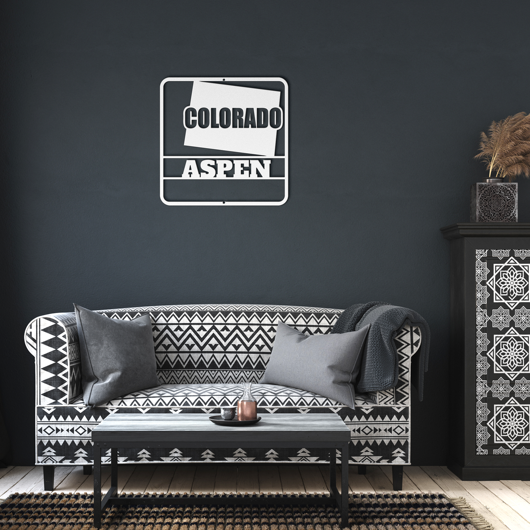 Custom Colorado Metal Wall Art - Red Powder Coated Steel