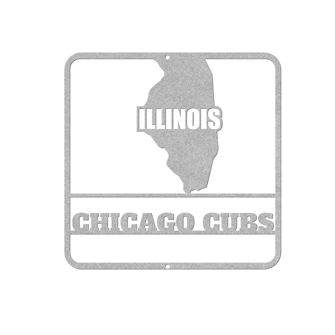 Custom Metal State Sign - Personalized Illinois Decor