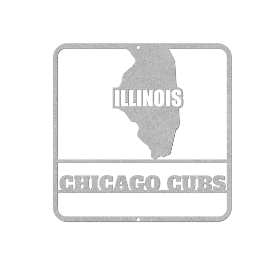 Custom Metal State Sign - Personalized Illinois Decor