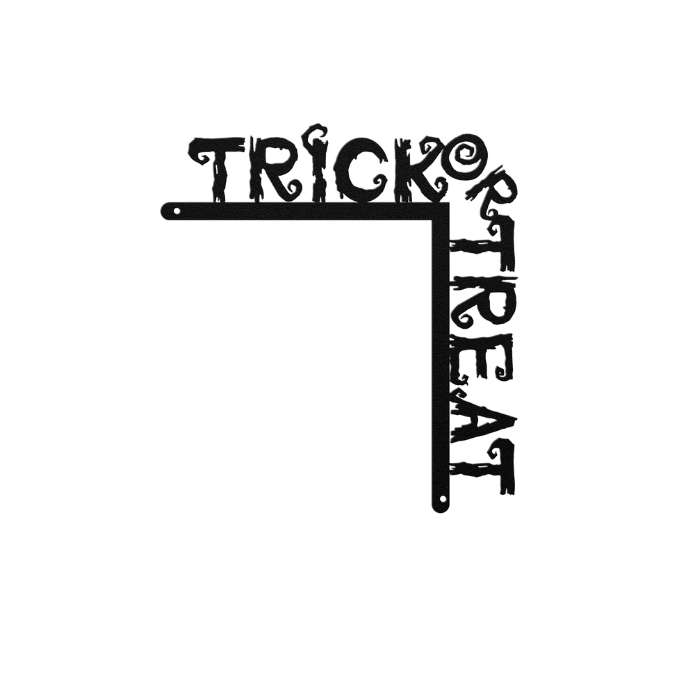 Trick or Treat Halloween Metal Sign for Front Door