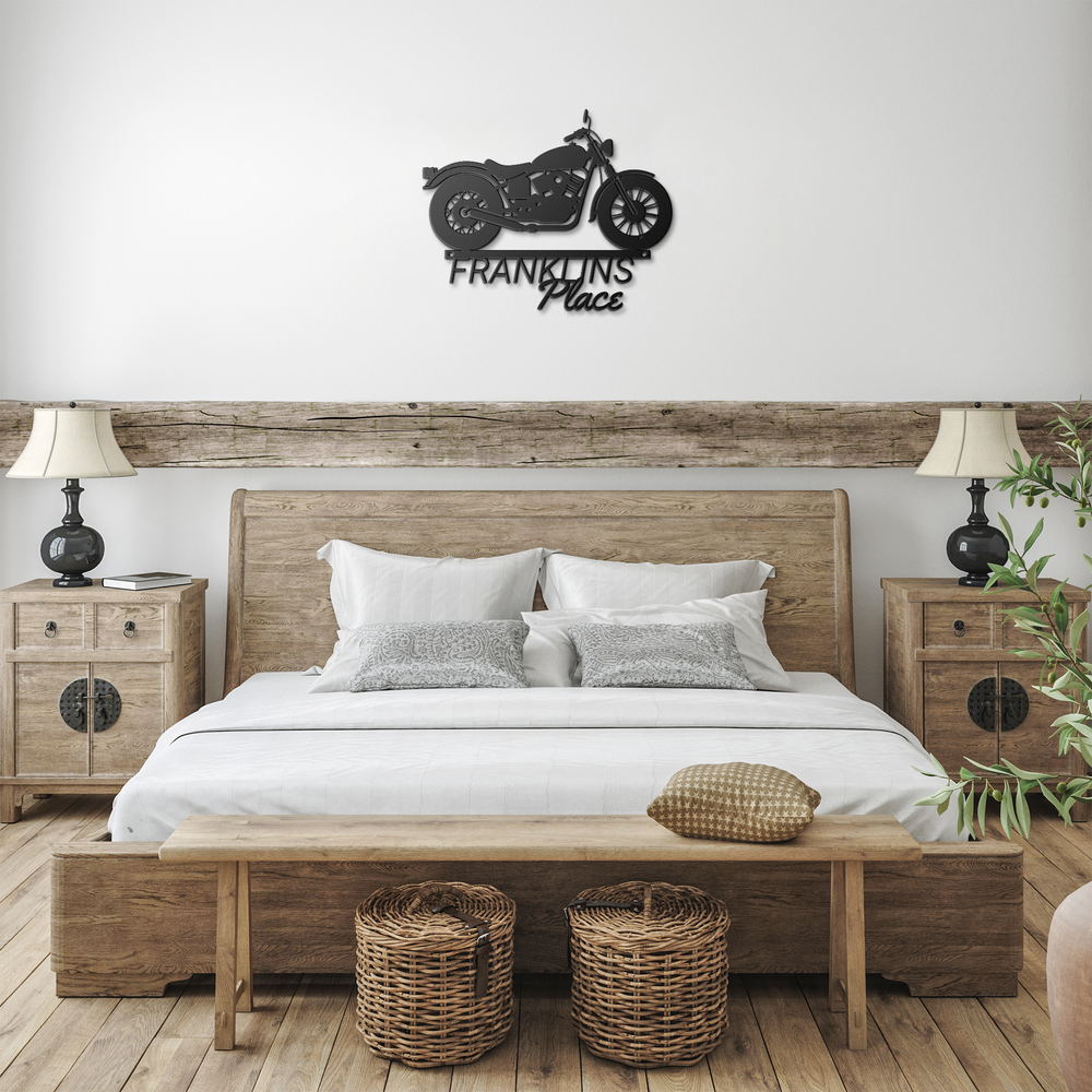 Custom Motorcycle Metal Sign - Personalized Garage Decor