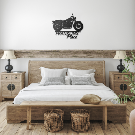 Custom Motorcycle Metal Sign - Personalized Garage Decor