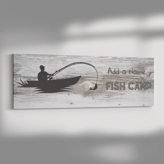 Panoramic Canvas personalized fish camp sign