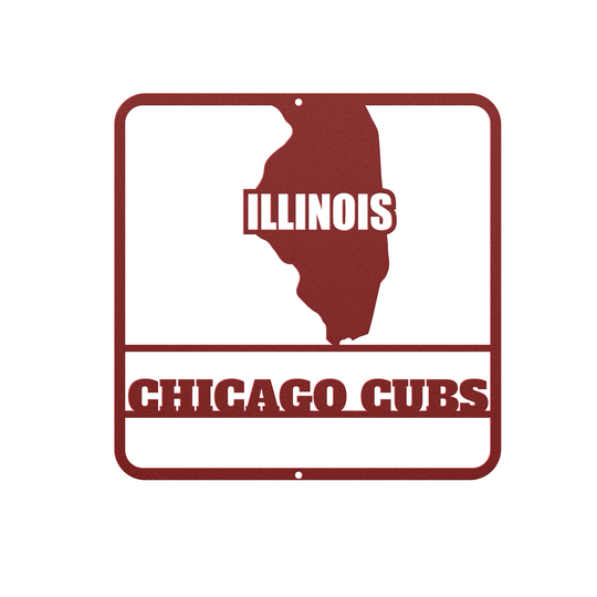 Custom Metal State Sign - Personalized Illinois Decor