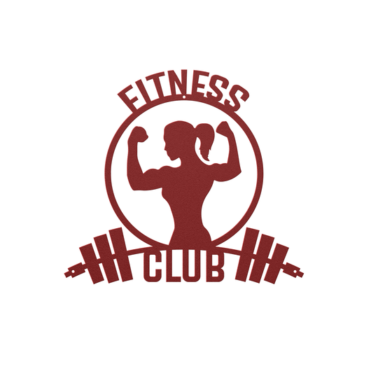 Custom Metal Signs for a gym, featuring fitness image for women Wall Art AnywherePOD Red 36 Inch