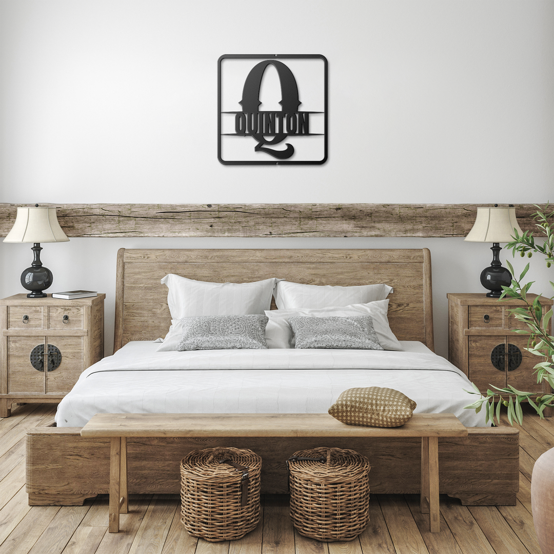 split monogram Q personalized