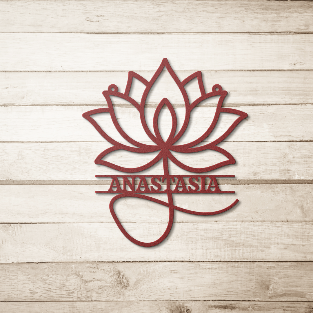 Custom Metal Lotus Wall Art - Personalized Home Decor