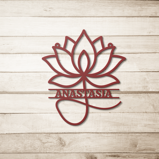 Custom Metal Lotus Wall Art - Personalized Home Decor