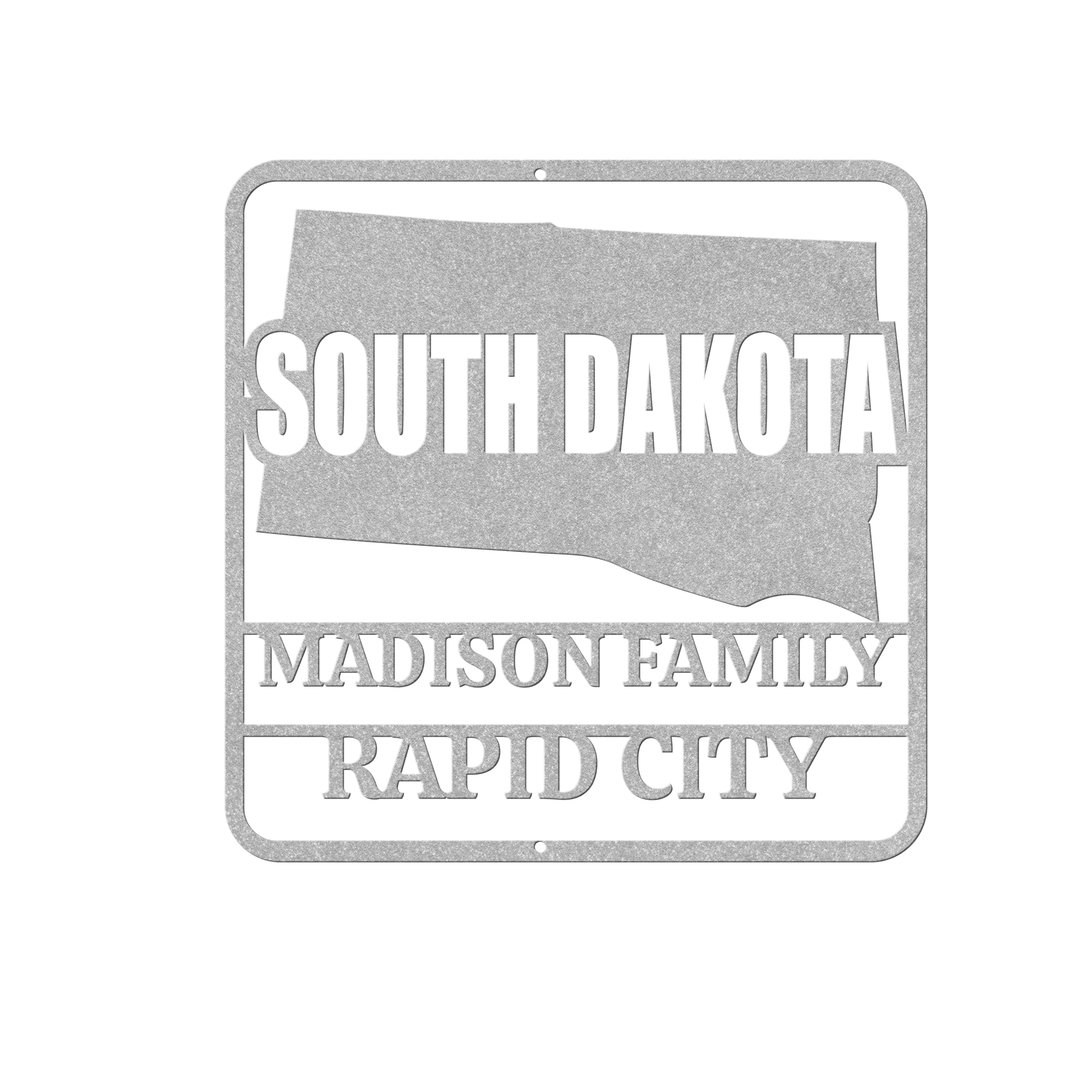 South Dakota Custom Metal Sign - Personalized Outdoor Home Decor