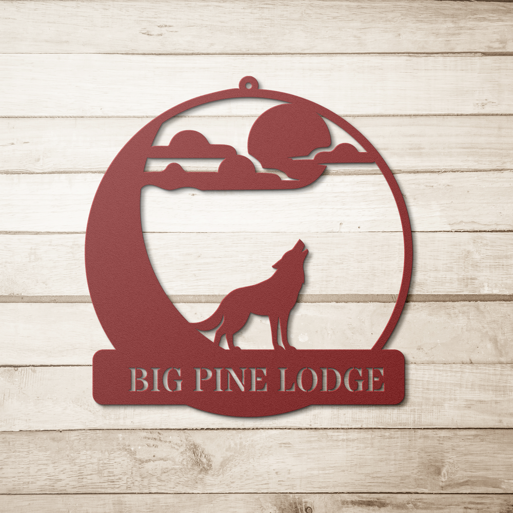 Custom Metal Wolf Sign - Rustic Outdoor Decor