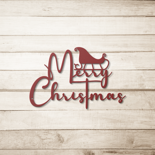 Merry Christmas Metal Wall Art for Holiday Entryway Decor