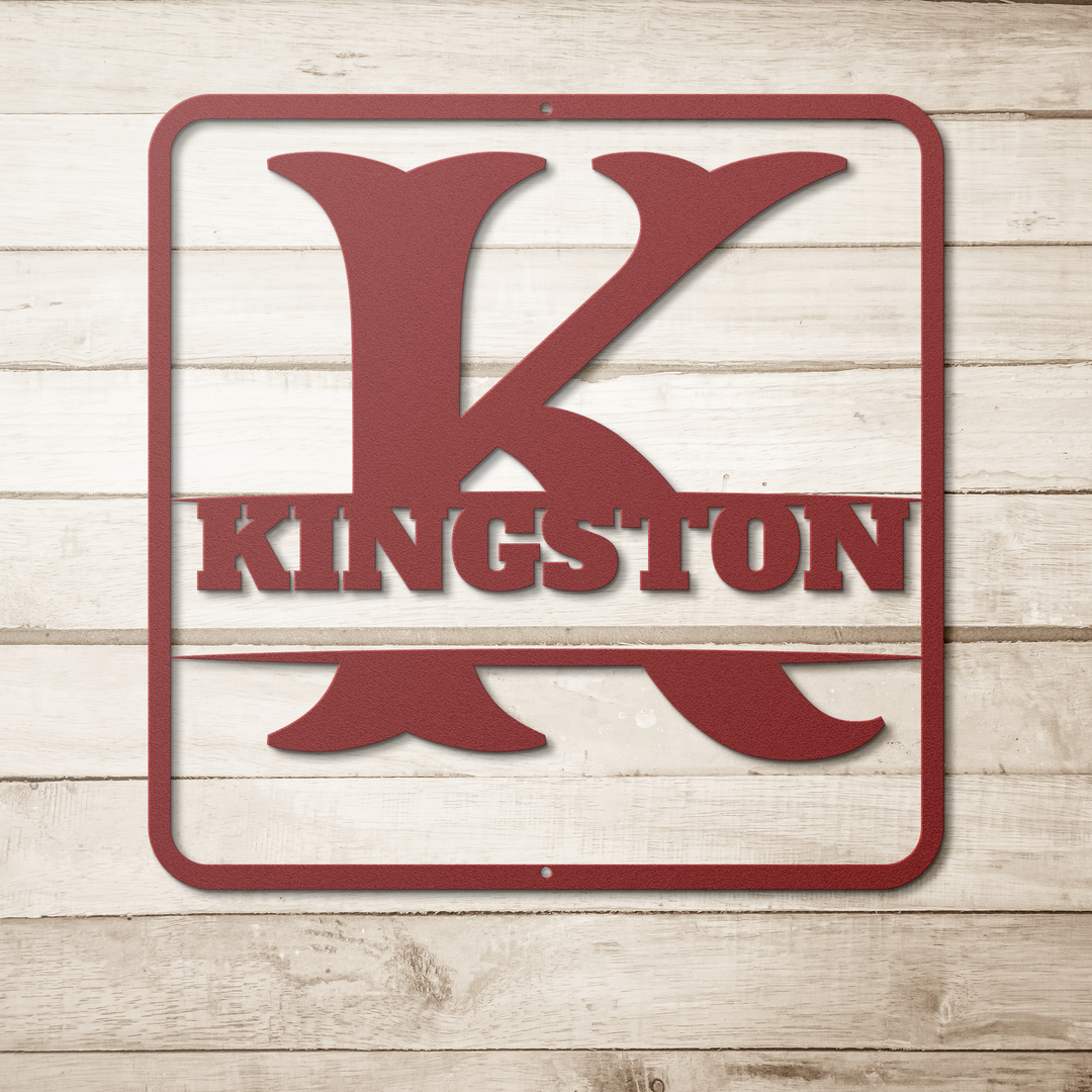 Metal Signs split monogram K PERSONALIZED Wall Art AnywherePOD