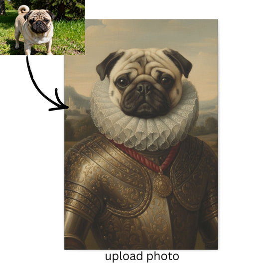 Personalized Funny Dog Art Canvas -  Renaissance Costume
