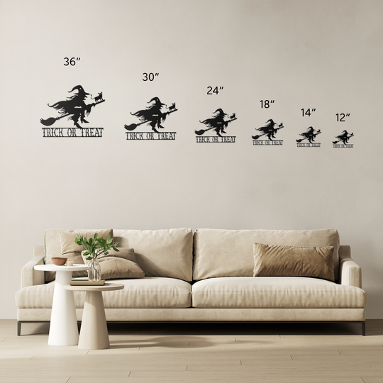 Halloween Witch Trick or Treat Metal Wall Sign