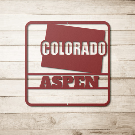 Custom Colorado Metal Wall Art - Red Powder Coated Steel