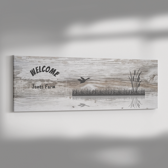 Panoramic Canvas personalized farm sign