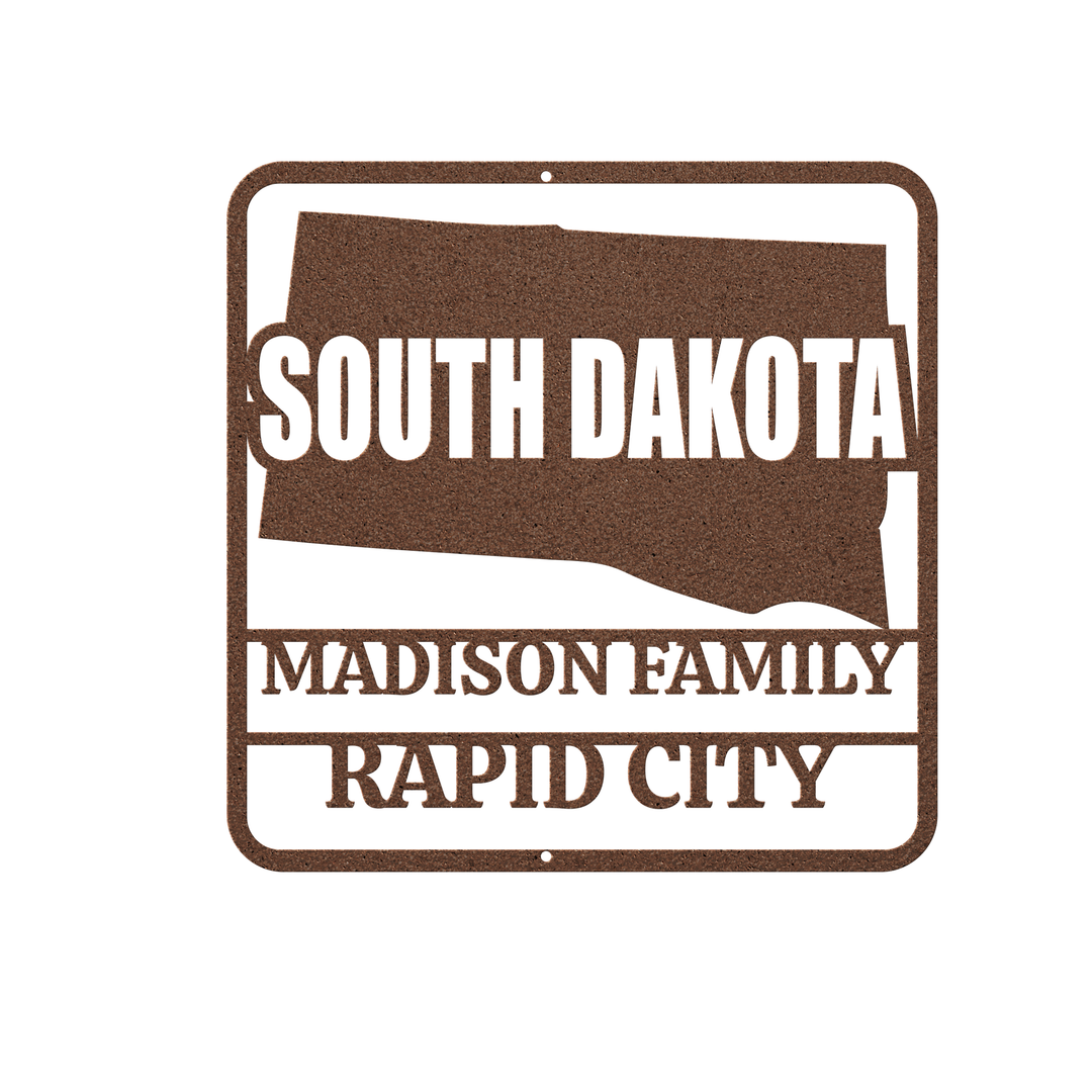 South Dakota Custom Metal Sign - Personalized Outdoor Home Decor