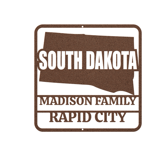 South Dakota Custom Metal Sign - Personalized Outdoor Home Decor